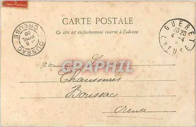 Rochos de Frýhabout, perto de Guéret (Lado Sul) — A. de Nussac, editor, n°43 — Verso