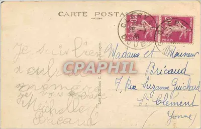 Castelo de BOURNEL (Doubs) — Vista sobre Cubrial — Edições C. Le Bishinquin, n° 6926 — Verso
