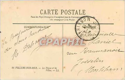 La Digue et les Villas — VILLERS-SUR-MER — éditeur LL, n°24 — Verso