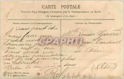 Rosen — Zärtliches Andenken — K.F. Verlag, Paris, Serie 1854 bis — Rückseite