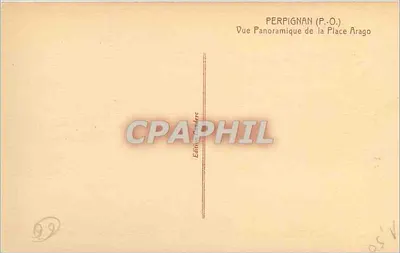 Perpignan — Panoramiczny widok Placu Arago — Wydawnictwo Canlère — Rewers
