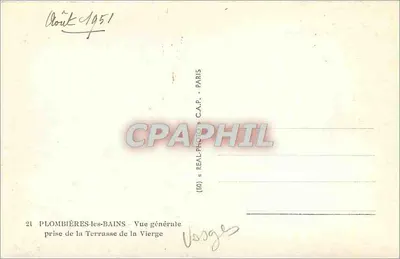 Plombières-les-Bains — Ogólny widok z Tarasy Maryi — C.A.P. Paris — Rewers