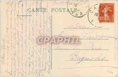 Stad Carcassonne — Algemene uitzicht van het Zuidoosten — Uitgever: C. P. A. (n° 16) — Achterkant