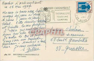 Kasyno w Bourbon-l'Archambault — wydawca: Bourbon-l'Archambault, n° AB.123 — Rewers