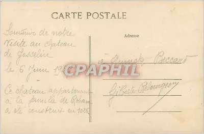 Zamek w Josselinie — kolekcja Villard, Quimper — nr 4890 — Rewers