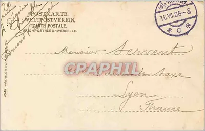 Wiedeń, pomnik Tegetthoffa — posąg konny z kolumną — wydawca WORTHLE & SOHN BAIERBURG, nr 4543 — Rewers