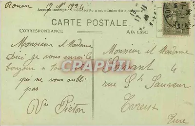 Rouen — Façada Katedry — J. C. 450 — Rewers