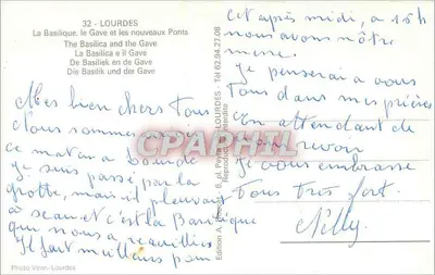 Lourdes — De Basiliek en de nieuwe bruggen — Uitgave A. Ponsat — Achterkant