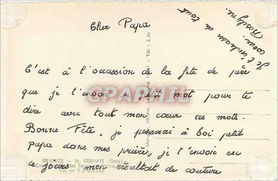 Igreja e edifício religioso em Bricouze — St. Gervais (Orne) — editor Marius, n° 7 — Verso