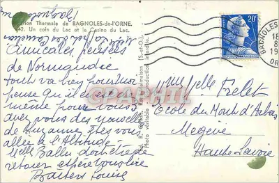 Thermal Station of Bagnoles-de-l'Orne — Lake and Lake Casino — publisher R. Gichon, no. 42 — Back