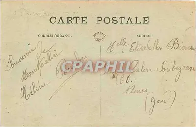 Montpellier – Le Peyrou – Spacer – Wydawca Romand Mâcon, numer serii nie widoczny — Rewers