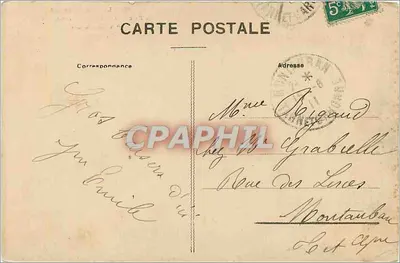 Luchon — Jezioro w Parku Etablissement i Statua „Walia Lysu" — Rewers
