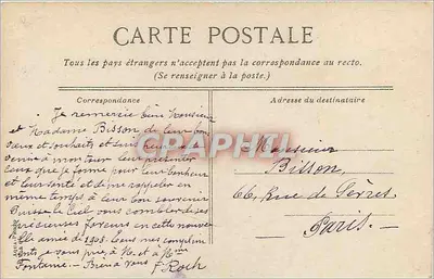 Lyon. Stara kaplica Fourvières — widok kaplicy z kawiarnią na pierwszym planie — L.V.&C°, n°40 — Rewers