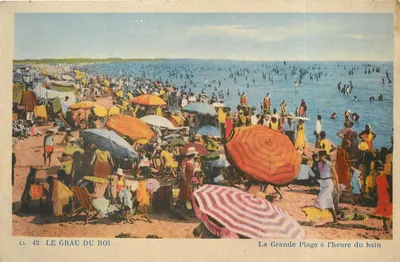 Le Grau du Roi — A Grande Praia na hora do banho — LL 43