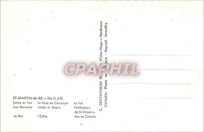 Saint-Martin-de-Ré — General View and Sites — L. Chatagneau, 92, Gouin, Victor-Hugo — Back
