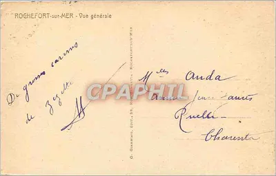 Rochefort-sur-Mer — Vista geral — G. Giannini, Editor, Rochefort-sur-Mer — Verso
