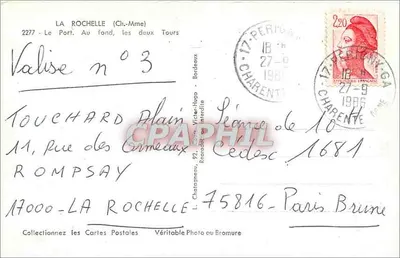 La Rochelle — Le Port, les deux Tours — Elcé — Verso