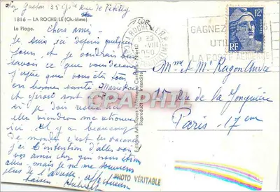 A Praia em La Rochelle — vista da promenade e do porto — editor Flore — Verso