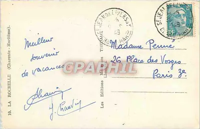 Port w La Rochelle — widok z nabrzeża z jachtami — Wydawnictwo Limoncelles — Rewers
