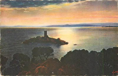 Saint-Raphaël-Agay — A Ilha de Ouro ao pôr do sol — Éditions d'Art Yvon, Paris