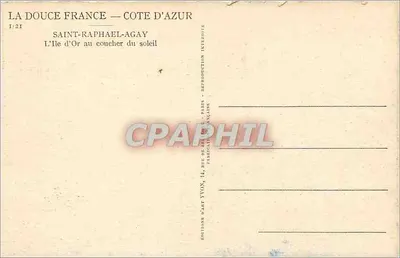 Saint-Raphaël-Agay — A Ilha de Ouro ao pôr do sol — Éditions d'Art Yvon, Paris — Verso