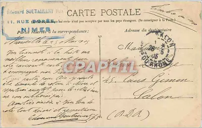 Marseille - De Corniche. De Profeet tussen de Pijnbomen — Uitgever: Garnier Phot. Marseille, n° 762 — Achterkant