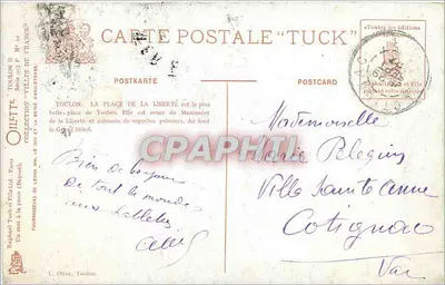 Toulon. Plaza de la Libertad — El Gran Hotel — Gillette — Reverso