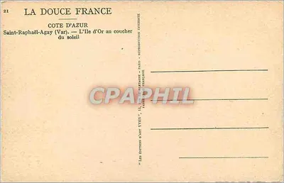 Saint-Raphaël-Agay — A Ilha de Ouro ao pôr do sol — Les Éditions d'Ant Yvon, Paris — Verso