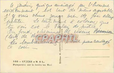 Angers — Jardin du Mail — Wydawnictwo M. & L. — Rewers