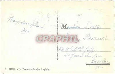 NICE - Promenada Anglika — Wydawnictwo A.D.I.A. nr 3 — Rewers
