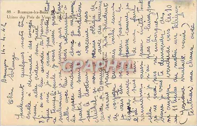 Besançon-les-Bains (Doubs) — Zakłady Prés de Vaux i Zamek — wydawnictwo Cuvy, nr 88 — Rewers