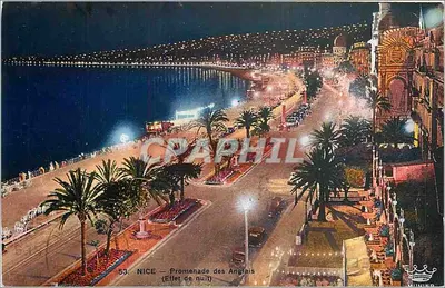NICE — Promenade dos Ingleses (Efeito de noite) — Éditions d'Art Munier, n°53