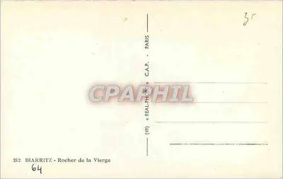 Biarritz - Rocher de la Vierge — editor C.A.P. n°212 — Verso