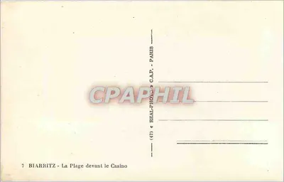 Biarritz - La Plage davanti al Casinò — editore C.A.A. n°7 — Verso