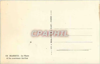 Biarritz — O Farol e os novos Jardins — editor C.A.P. — n° 176 — Verso