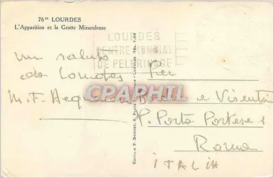 A Grotta Benedita — Aparecida da Nossa Senhora de Lourdes — Edição P. Doucet, Lourdes — Verso