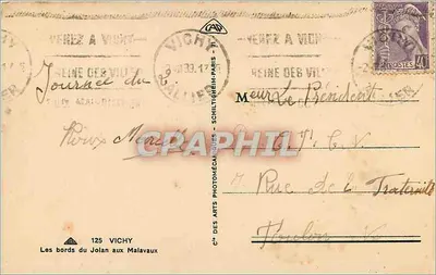 Kraje Jolan przy Malavaux — Vichy — Cie des Arts Photomécaniques — Rewers