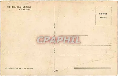Les Grandes Jorasses — Courmayeur — Wydawnictwo S. Bonelli, Milano, nr 20 — Rewers