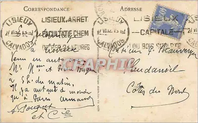 Lisieux — Viejas Casas, Plaza de la Halle-au-Beurre — Graphphil — Reverso