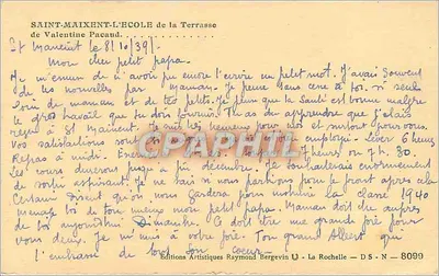 Albey-Cambronne — widok panoramiczny z kościołem i budynkiem — wydawca Ramuntche — Rewers