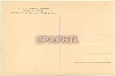 Floresta de Compiègne — Clariana da Armistício — Localização do Vagão do Marechal Foch — Verso