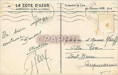 La Napoule - Zamek — Kollekcja Luksusu, Wydawnictwo MÃR - Nice, nr 153 — Rewers
