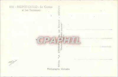 Monte-Carlo - O Casino e as Terras — LA CIGOGNE, edição Verdadeira — Verso