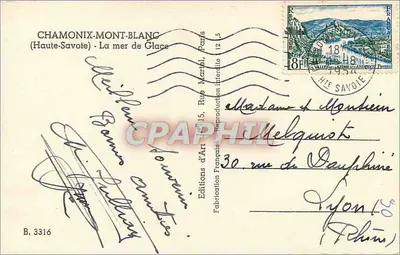 Chamonix-Mont-Blanc — Morze lodowe — Wydawnictwo Sztuki Francuskiej — Rewers