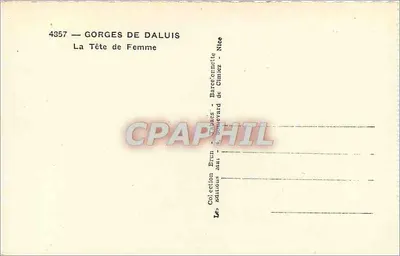 Gorges de Daluis — The Head of a Woman — Collection Brun, Barcènecle - Barcènecle de Climeiz — Back