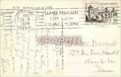 Lyon — Lembrança de Lyon — Editor do Chemin-Neuf, n° 36100 — Verso