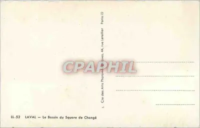 Laval — Basen na placu Changé — Cie des Arts Photographiques, 44, rue Leretelier, Paris — Rewers
