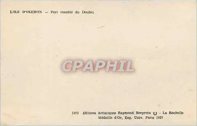 Wyspa Oléron — zasłonięty port Douhet — Éditions Artistiques Raymonde Bergevin — Rewers