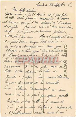 Vista geral sobre Royat e Clermont-Ferrand — A Auvergne — editor J. Goffinet, n°1133 — Verso
