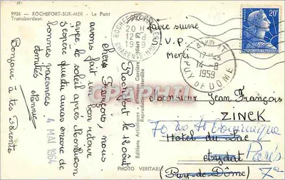 El puente transbordador de Rochefort-sur-Mer — Ediciones Artificielles, n° 9936 — Reverso